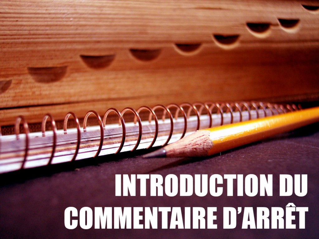 Introduction du commentaire d'arrêt