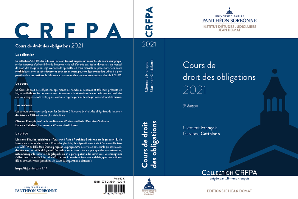 Couverture manuel Cours de droit des obligations 2021